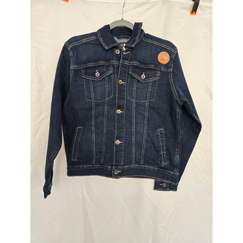 Children's Place Stretch Denim Jacket XL TG Adams Wash Girls Blue Button Front